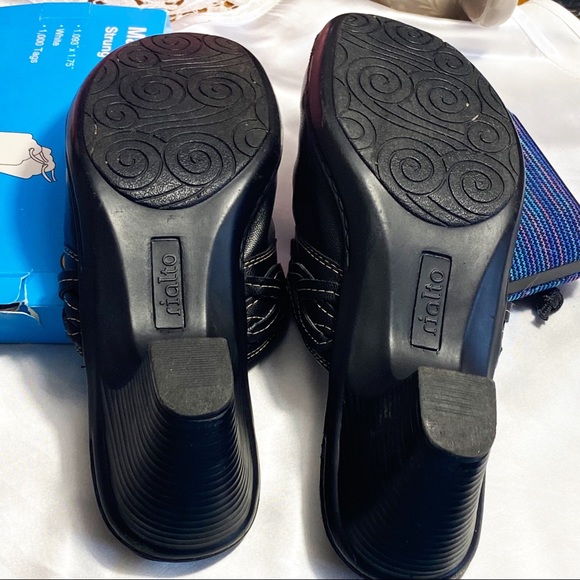 RIALTO clog braided trim clog shoes contrast stitching EUC 2 3/4” heel 7.5 M - Picture 6 of 7